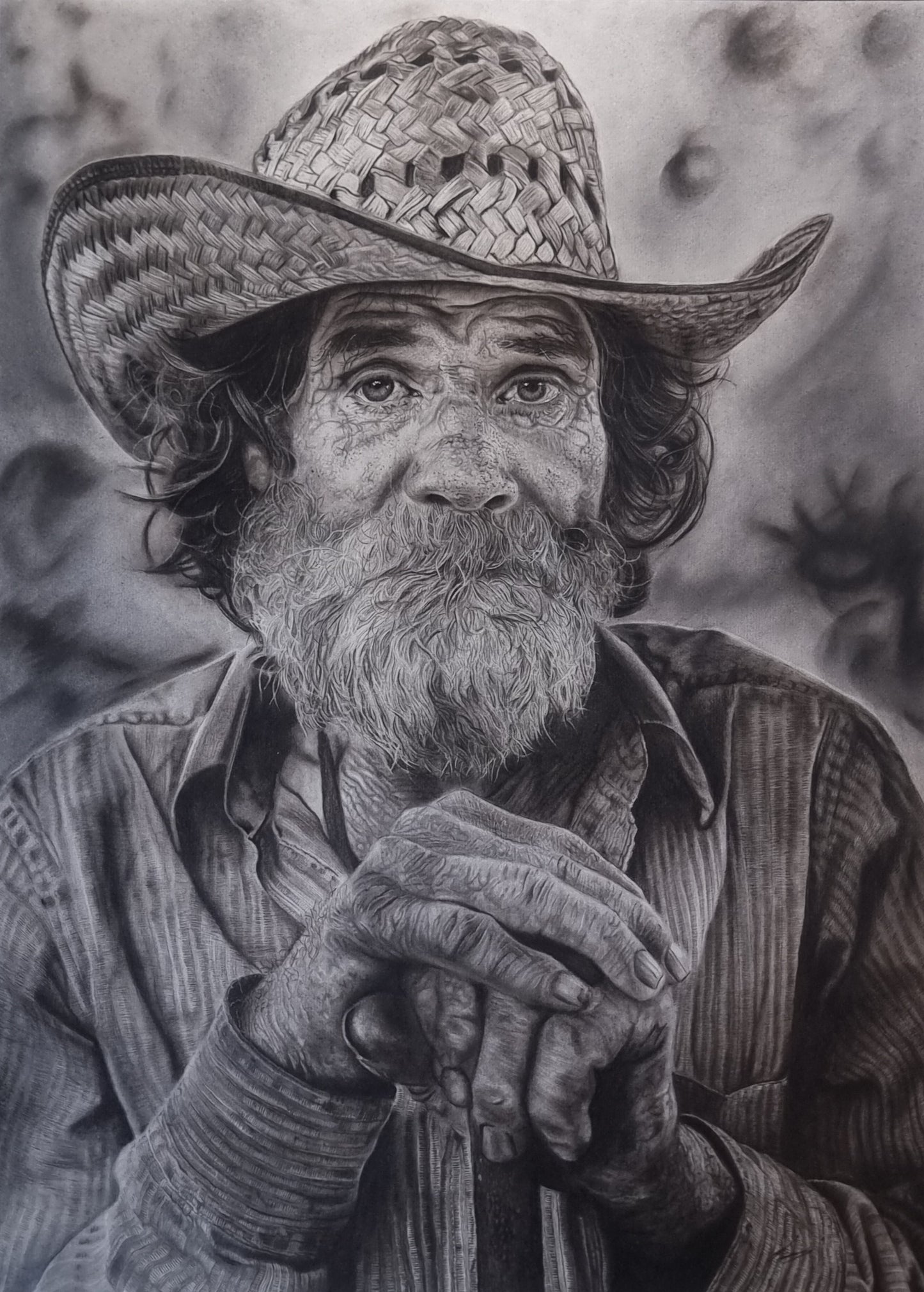 Der alte Farmer – Original Grafitporträt