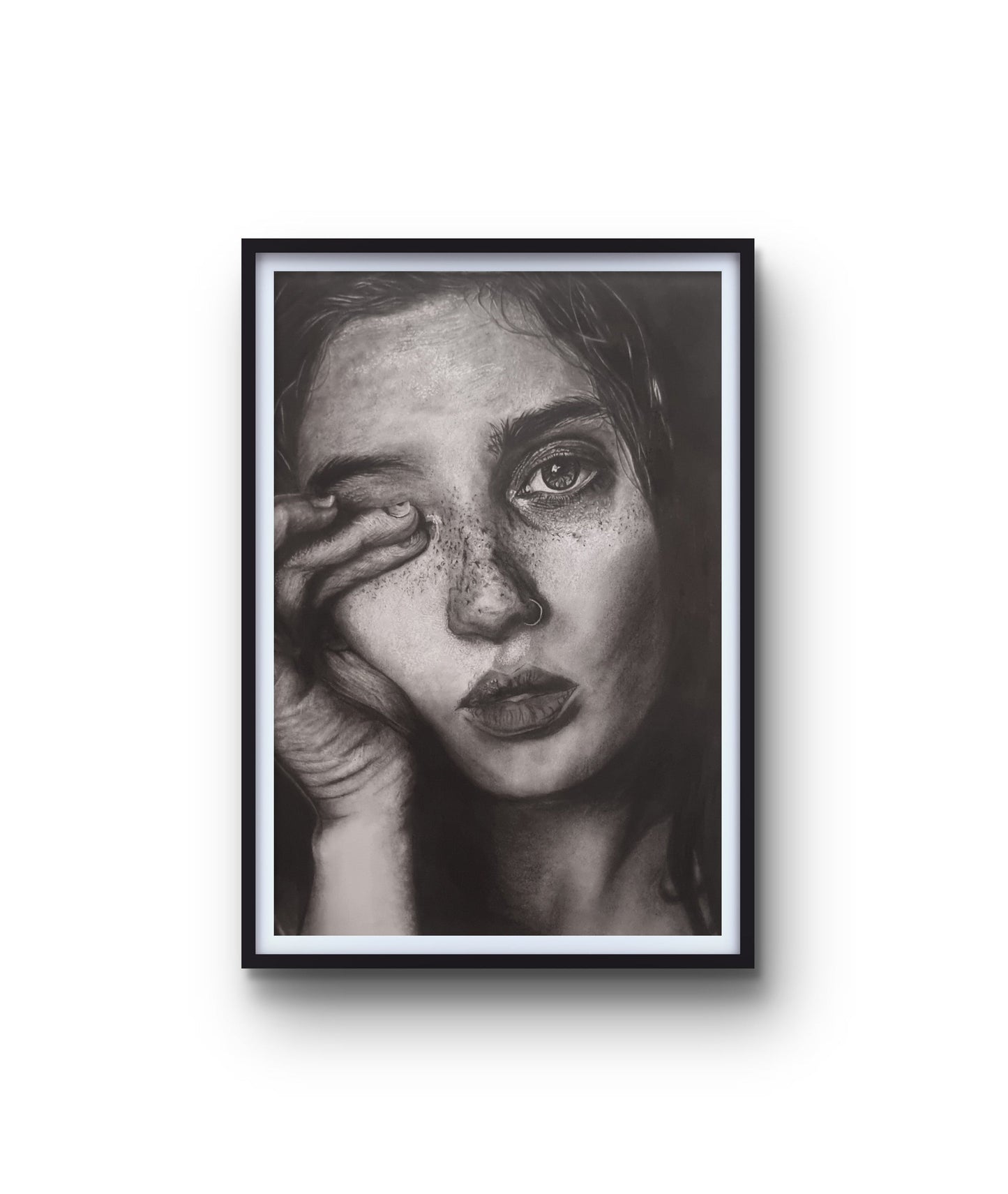She Sees Everything - Original Charcoal Portrait